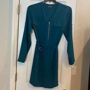 Express, green T shirt dress
